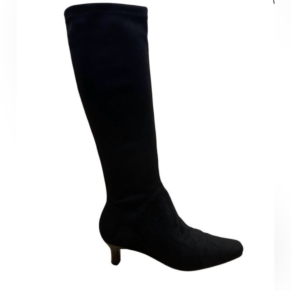 Boden Black Elegant Knee High Stretch Boot with Kitten Heel, size 40